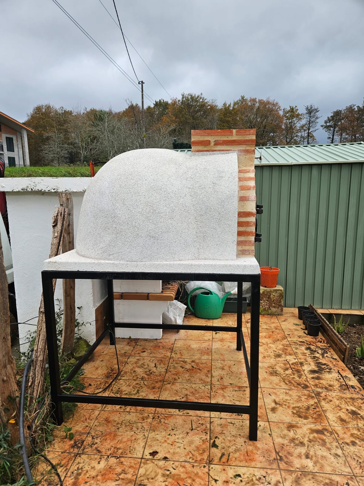 Mesa metálica recta para horno para mas de 100cm