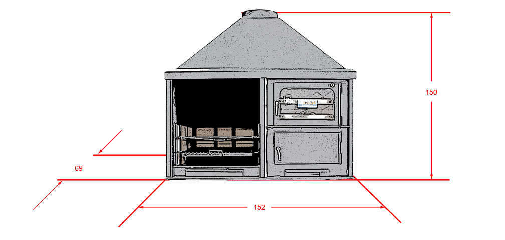 Barbacoa con horno DUO ESTANDAR 155x70